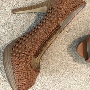 INC summer peep toe heels